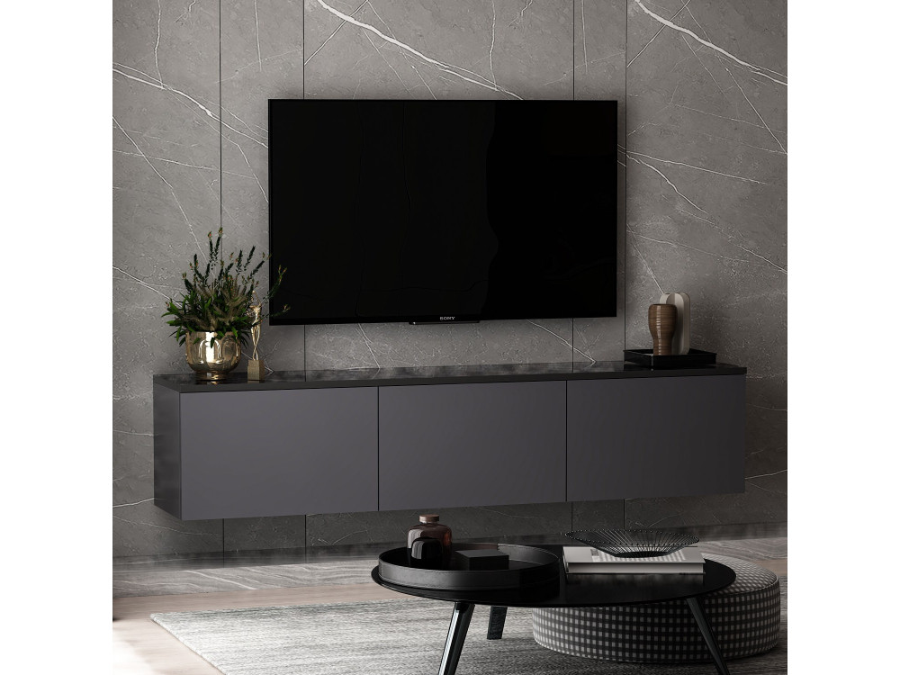 Houten TV-meubel "Neon" 160 x 32 x 35 cm - Antraciet