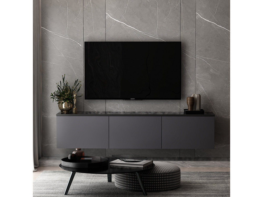 Houten TV-meubel "Neon" 160 x 32 x 35 cm - Antraciet