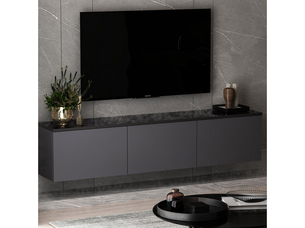 Houten TV-meubel "Neon" 160 x 32 x 35 cm - Antraciet