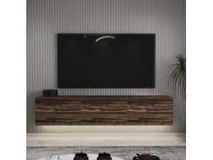 Neon" houten TV-meubel 160 x 32 x 35 cm - Kastanje 2