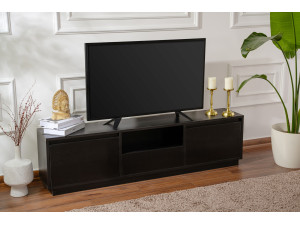 Houten TV-meubel "Vanguard" 160 x 30 x 42 cm - Zwart Hout 2