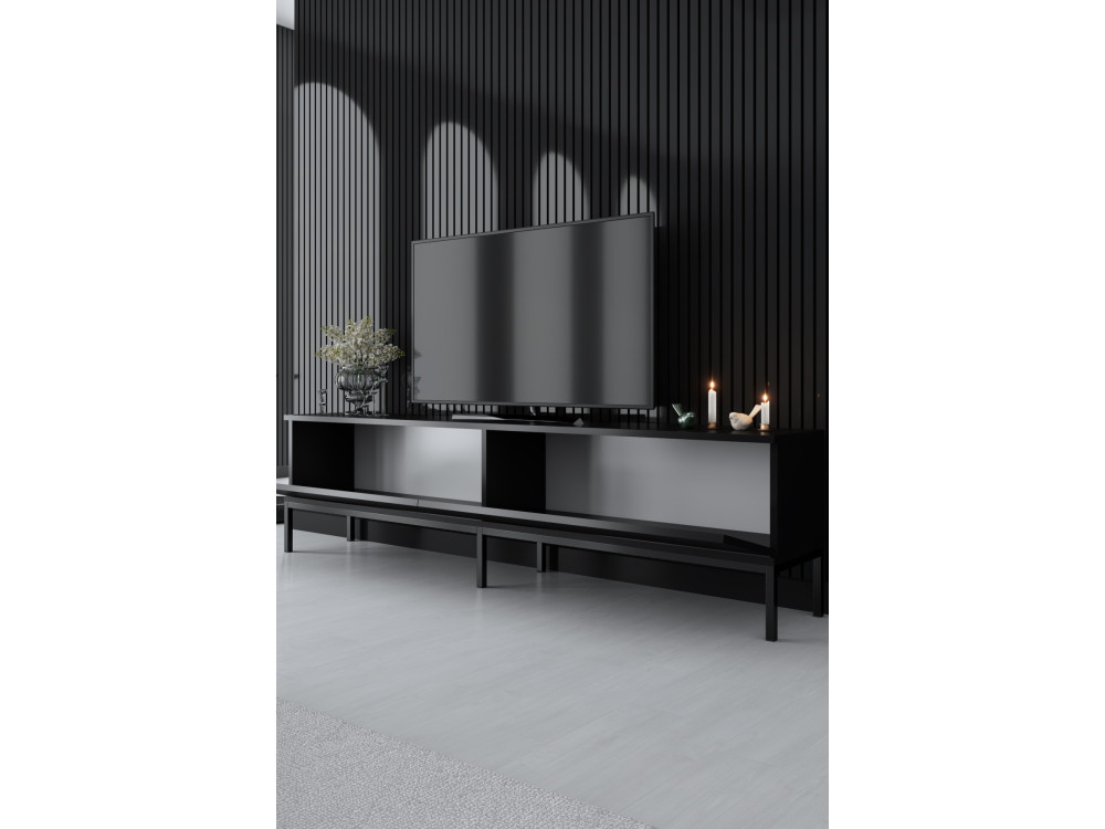 Lord" houten TV-meubel - 180 x 30 x 47 cm - Zwart