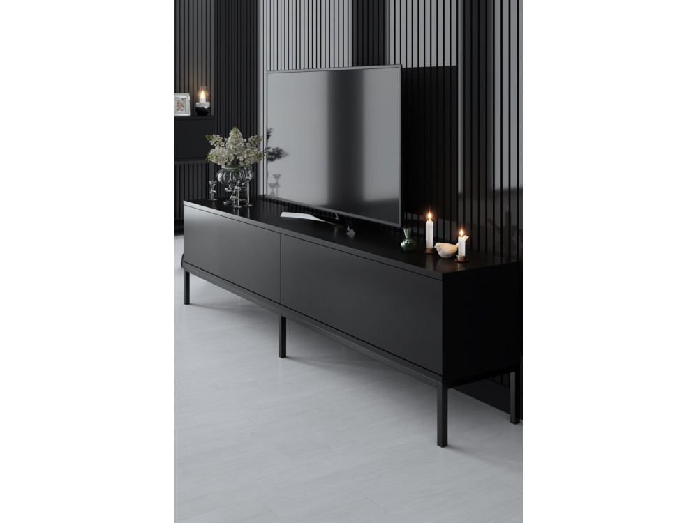 Lord" houten TV-meubel - 180 x 30 x 47 cm - Zwart
