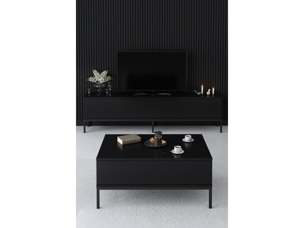 Lord" houten TV-meubel - 180 x 30 x 47 cm - Zwart