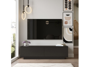 FN1" houten TV-standaard - 140 x 35 x 38 cm - Zwart 2