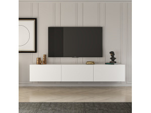 West" houten TV-meubel 150 x 32 x 30 cm - Wit 2