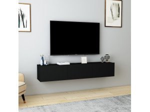 Houten TV-meubel "Denby" - 160 x 31 x 29 cm - Zwart 2