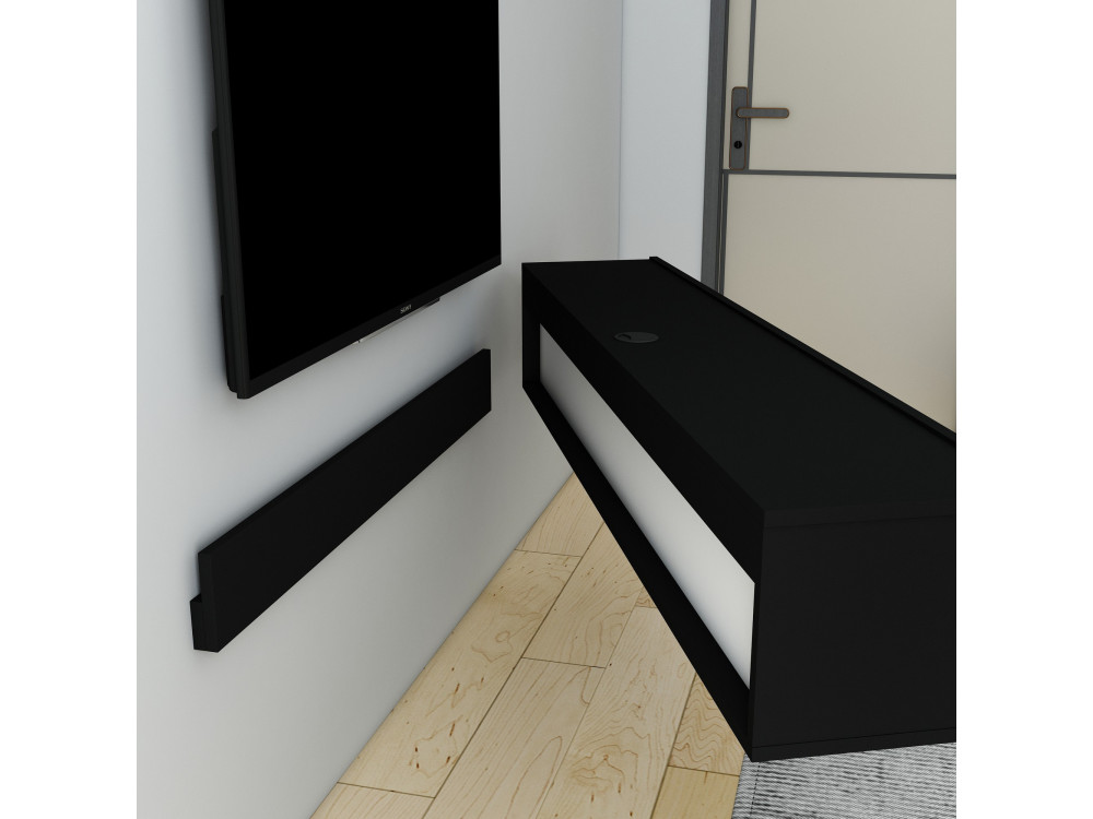 Houten TV-meubel "Denby" - 160 x 31 x 29 cm - Zwart