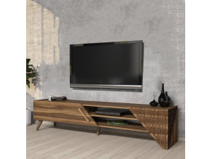 Houten TV-meubel "Beril" - 180 x 40 x 37 cm - Notelaar 2