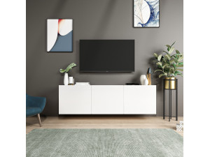 Wit" houten TV-meubel - 150 x 31 x 44 cm - Wit 2