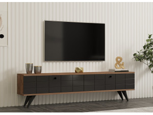 Houten TV-meubel "Alberi" - 160 x 25 x 35 cm - Antracietgrijs 2