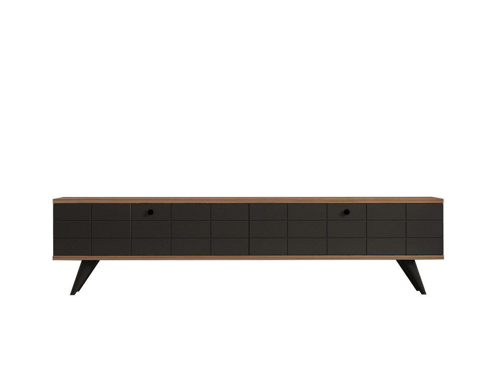 Houten TV-meubel "Alberi" - 160 x 25 x 35 cm - Antracietgrijs