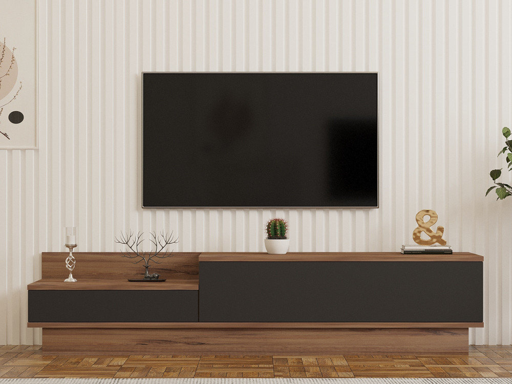 Houten TV-meubel "Asir" - 160 x 35 x 35 cm - Bruin
