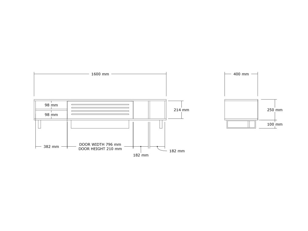 Houten TV-meubel "Safir" 160 x 40 x 35 cm - Saphir