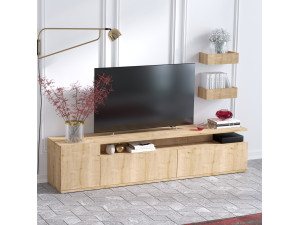 Houten TV-meubel "Alika" - 180 x 35 x 45 cm - Eik 2