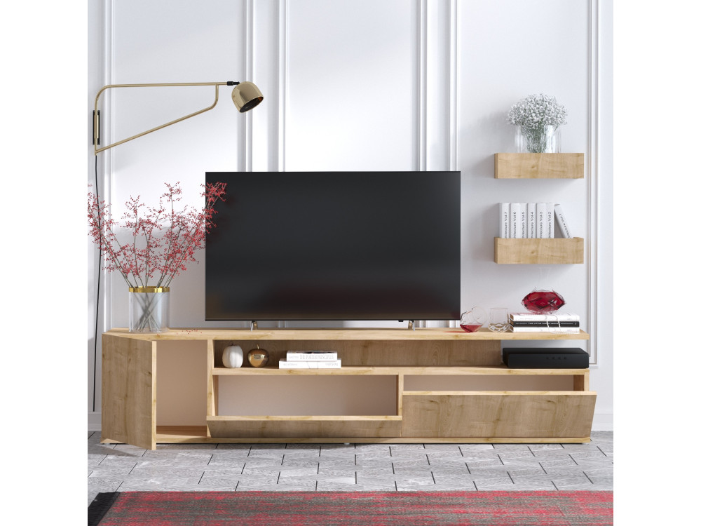 Houten TV-meubel "Alika" - 180 x 35 x 45 cm - Eik