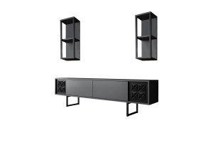 Black Line" houten TV-meubel - 180 x 30 x 48 cm - AntracietZwart