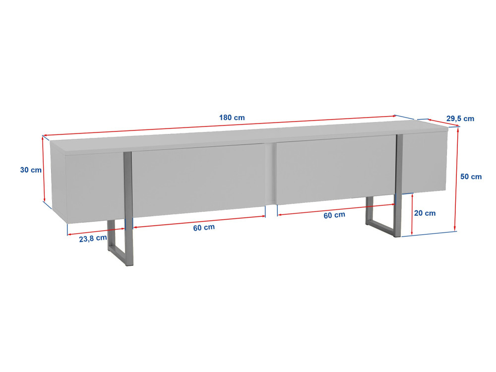 Houten TV-meubel "Serenity" 180 x 30 x 50 cm - Travertin