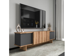 Diana" houten TV-meubel 180 x 33 x 50 cm - Antraciet 2