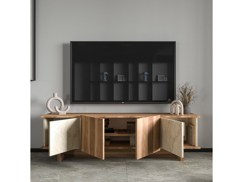 Houten TV-meubel Diana 180 x 33 x 50 cm - Travertin