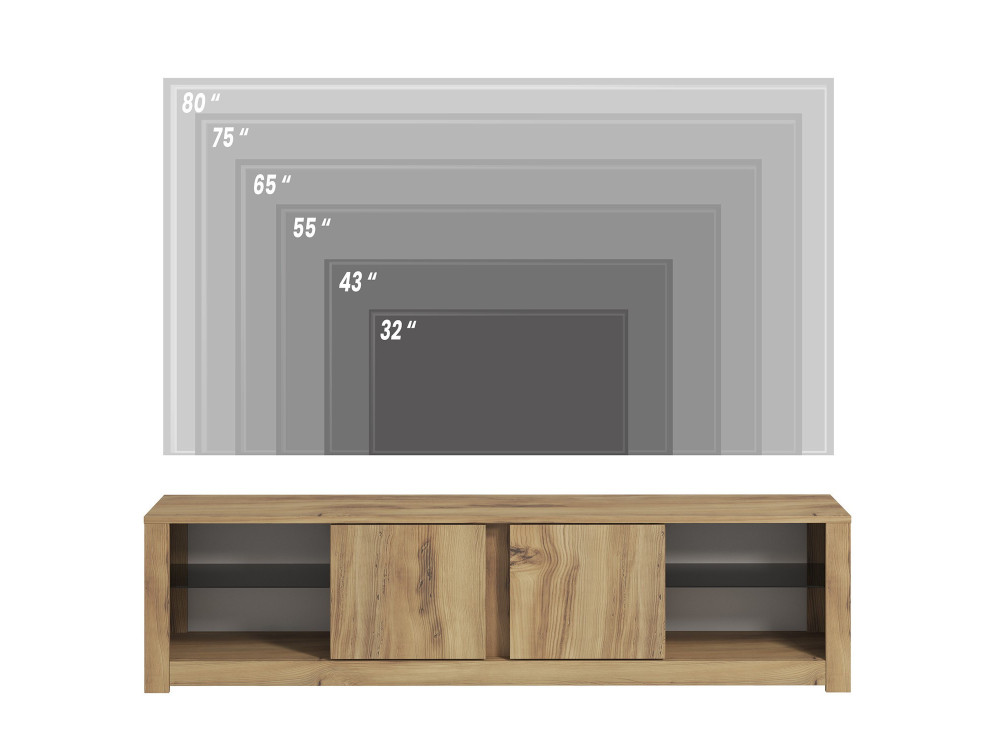Houten TV-meubel "Aydos" 180 x 35 x 45 cm - Eik