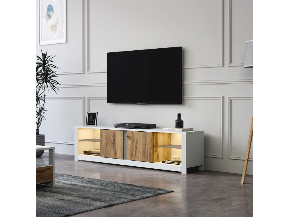 Houten TV-meubel "Aydos" 180 x 35 x 45 cm - Wit