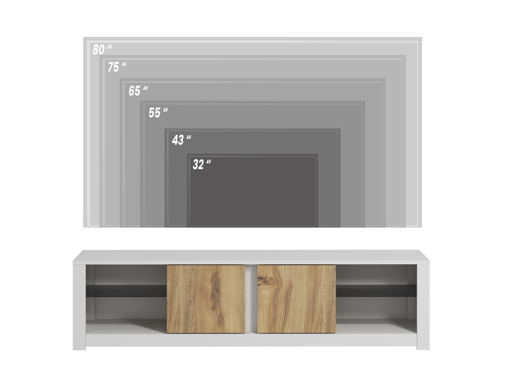 Houten TV-meubel "Aydos" 180 x 35 x 45 cm - Wit