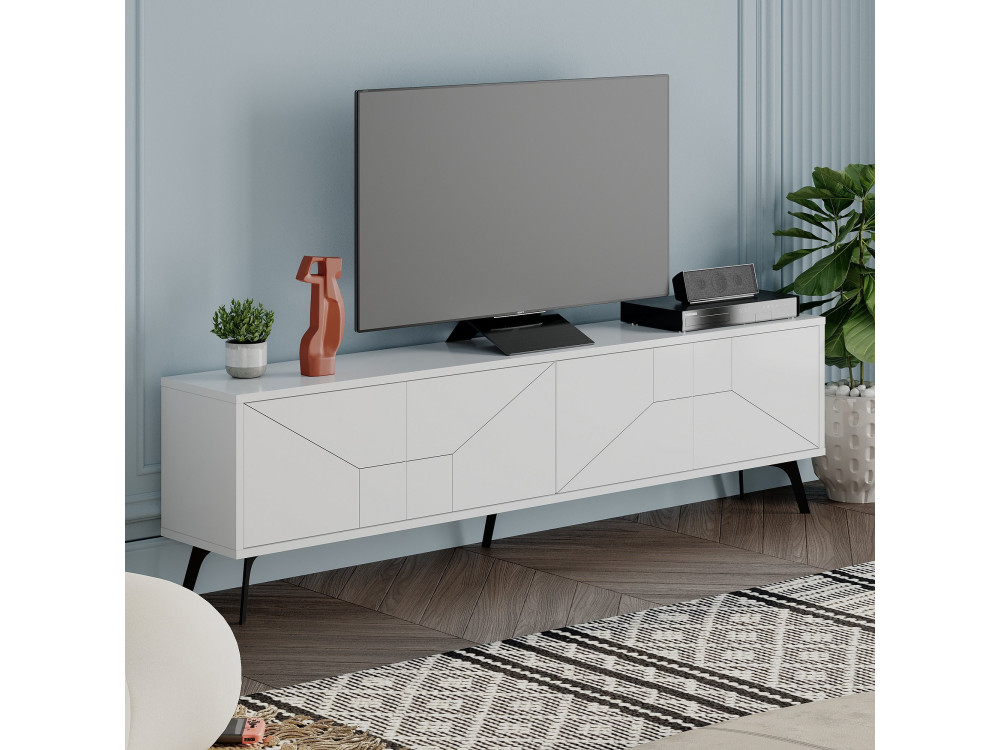 Houten TV-meubel "Dune" - 180 x 29 x 50 cm - Wit