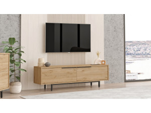 Calvin" houten TV-meubel - 160 x 35 x 45 cm - Bruin 2