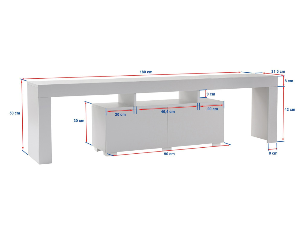 Houten TV-meubel "Enclave" - 180 x 31 x 50 cm - Bruin