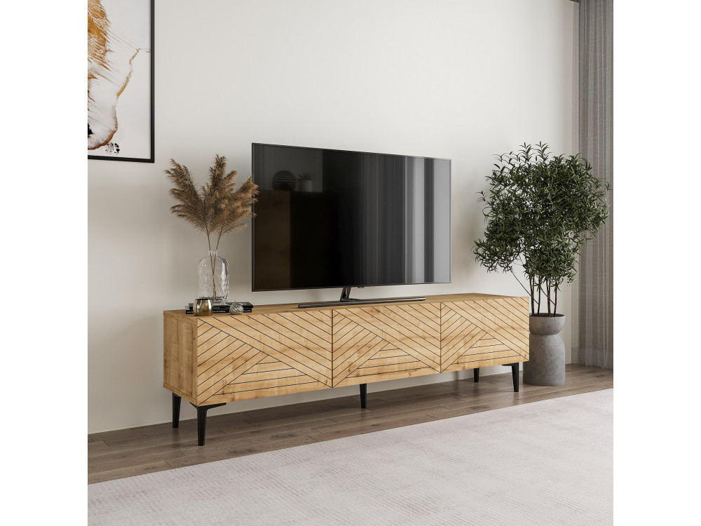 Felix" houten TV-meubel 160 x 31,4 x 44,1 cm - Saffier eiken
