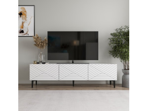 Felix" houten TV-meubel - 160 x 31 x 44 cm - Wit 2
