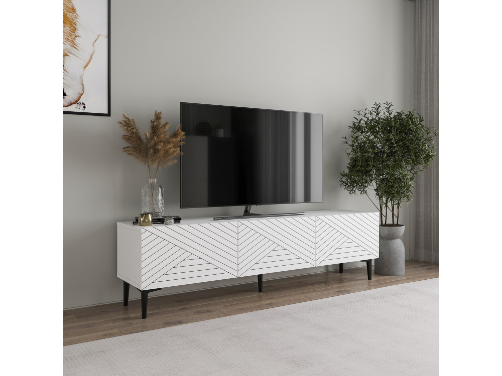 Felix" houten TV-meubel - 160 x 31 x 44 cm - Wit