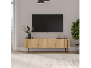 Houten TV-meubel Herman" - 160 x 31 x 45 cm - Beige 2