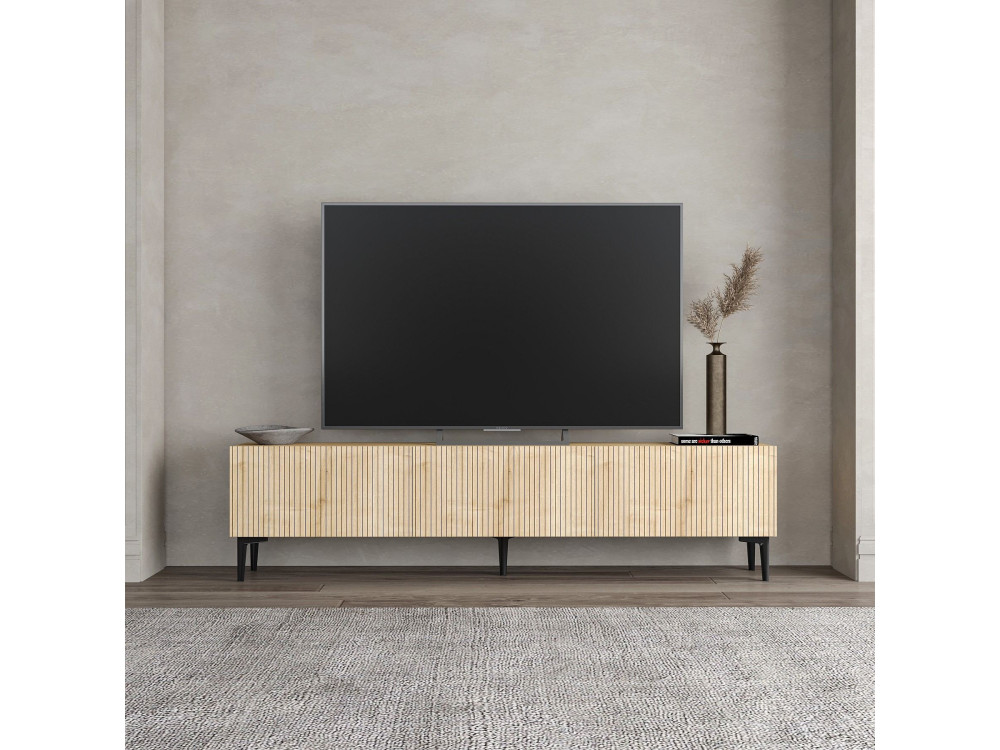 Houten TV-meubel "Oscar" - 180 x 31 x 45 cm - Lichtbruin