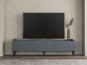 Houten TV-meubel "Oscar" - 180 x 31 x 45 cm - Antraciet grijs 2