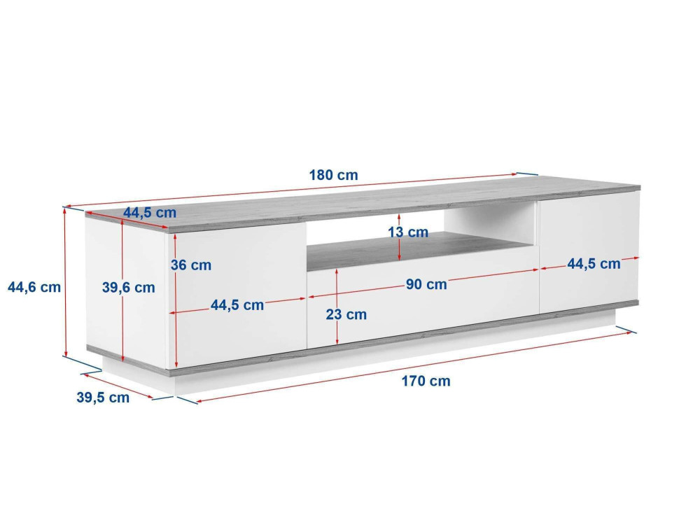 Houten TV-meubel "Veramont" - 180 x 44 x 44 cm - Beige