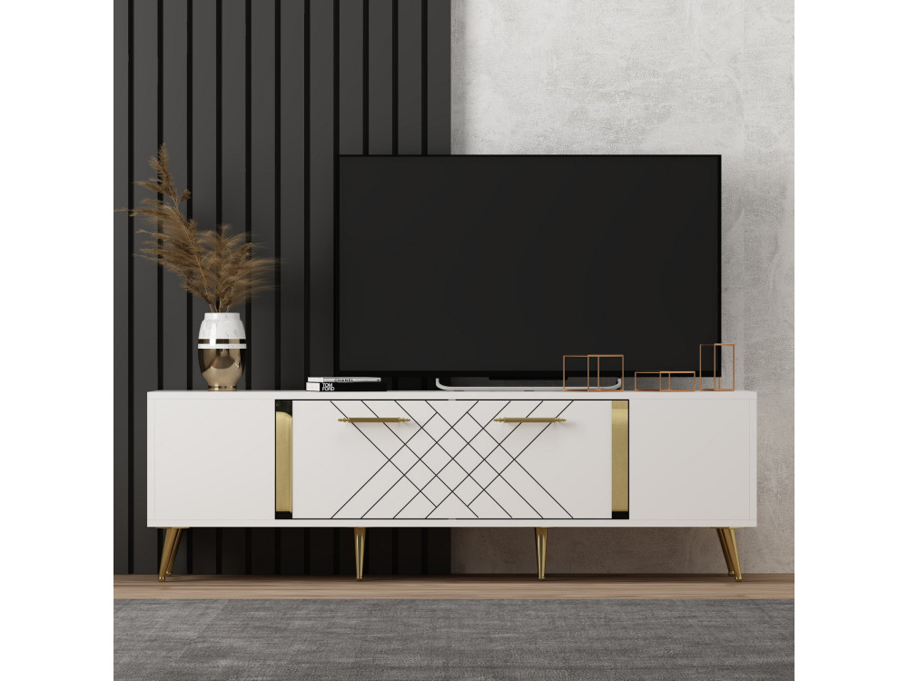 Houten TV-meubel "Detas" - 150 x 35 x 48 cm - Goud