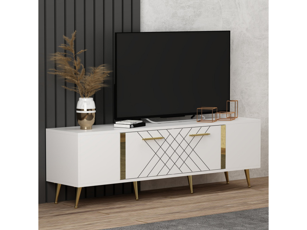 Houten TV-meubel "Detas" - 150 x 35 x 48 cm - Goud