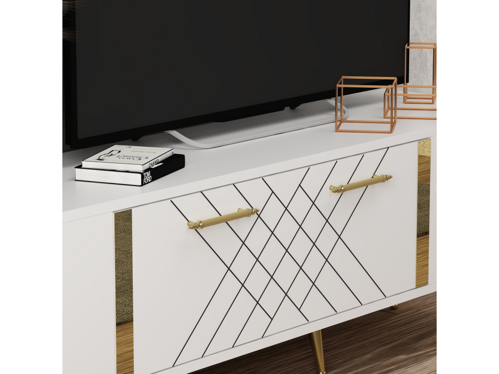 Houten TV-meubel "Detas" - 150 x 35 x 48 cm - Goud