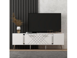 Houten TV-meubel "Detas" - 150 x 35 x 48 cm - Zilver 2