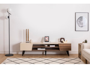 Clark" houten TV-meubel - 180 x 37 x 45 cm - Bruin 2