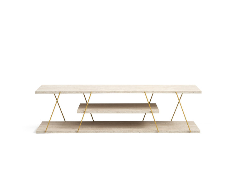 Houten TV-meubel "Canaz" - 120 x 30 x 33 cm - Travertin