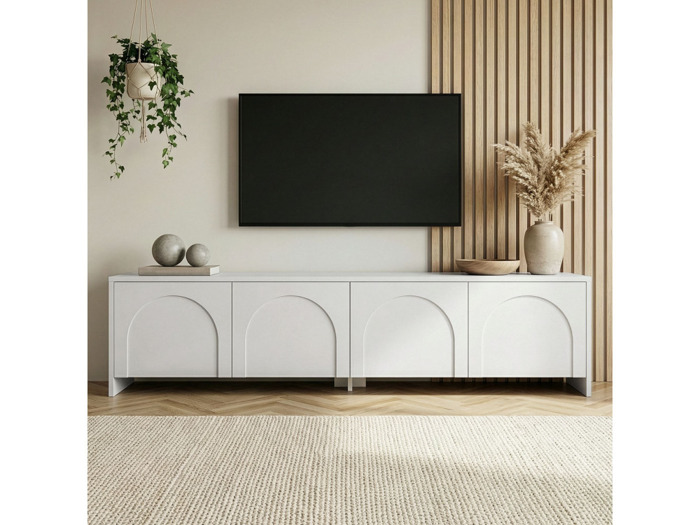 Houten TV-meubel "Aurelia" - 180 x 32 x 45 cm - Wit
