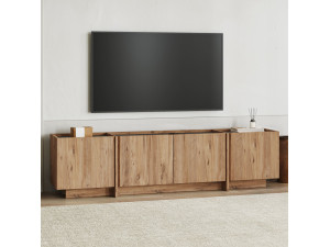 Houten TV-meubel "Lowen" - 180 x 35 x 46 cm - Atlantic Pine / Antraciet 2