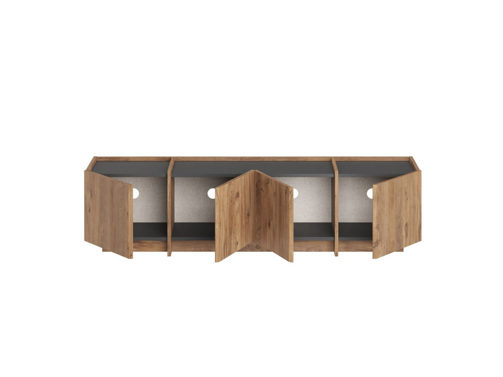 Houten TV-meubel "Lowen" - 180 x 35 x 46 cm - Atlantic Pine / Antraciet