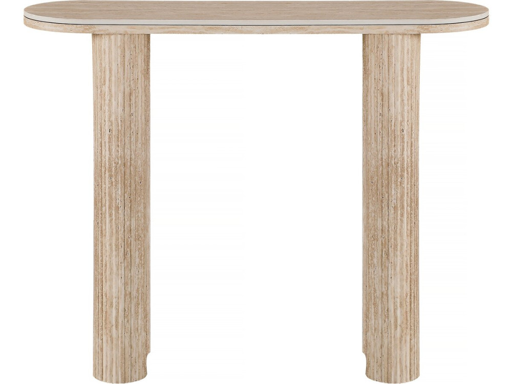 Consoletafel van keramiek travertijn "Alba" - 100 x 30 x 80 cm - Bruin