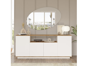 Houten dressoir FR15 - 180 x 44 x 75 cm - Atlantic Pine Wit 2