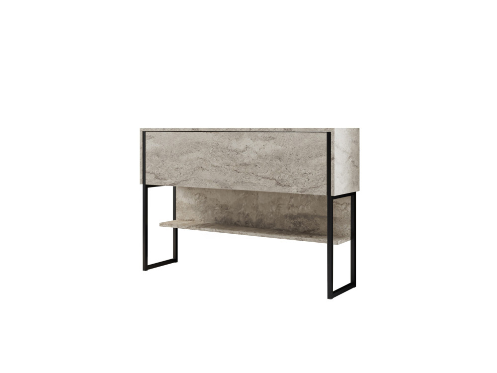 Luxe" houten console - 120 x 30 x 80 cm - Zwart Travertin