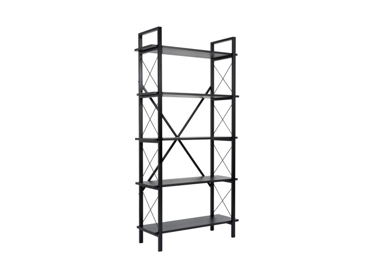 Houten boekenkast "Elysian" - 90 x 33 x 180 cm - Zwart HoutZwart Hout